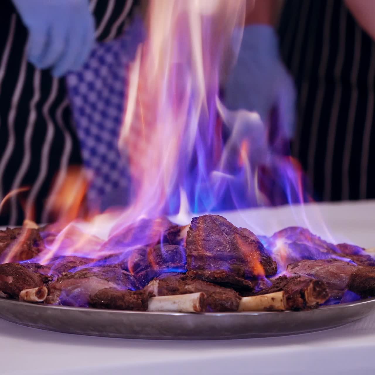 Table with food in restaurant