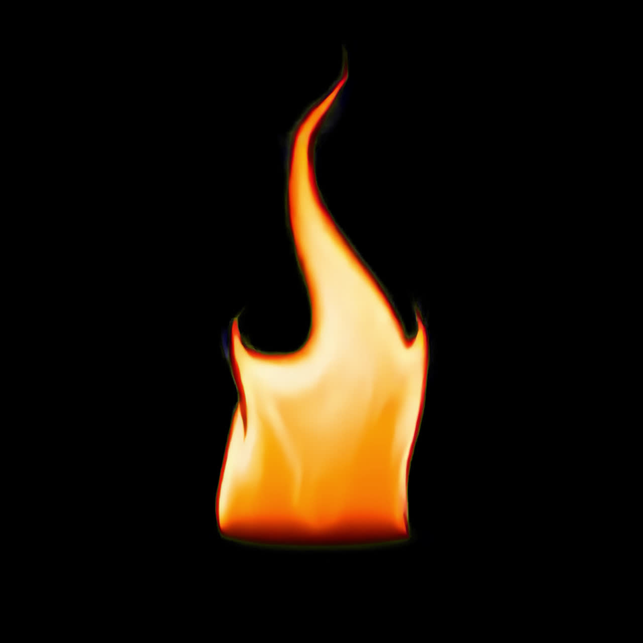 Stylized flame emoji illustration animation isolated asset, transparent 4K video, alpha channel
