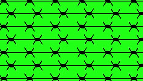 seamless wallpaper barbed wire. green screen footage. 4k animation.