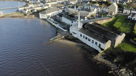 whisky distillery aerial bowmore showing warehouses and kiln