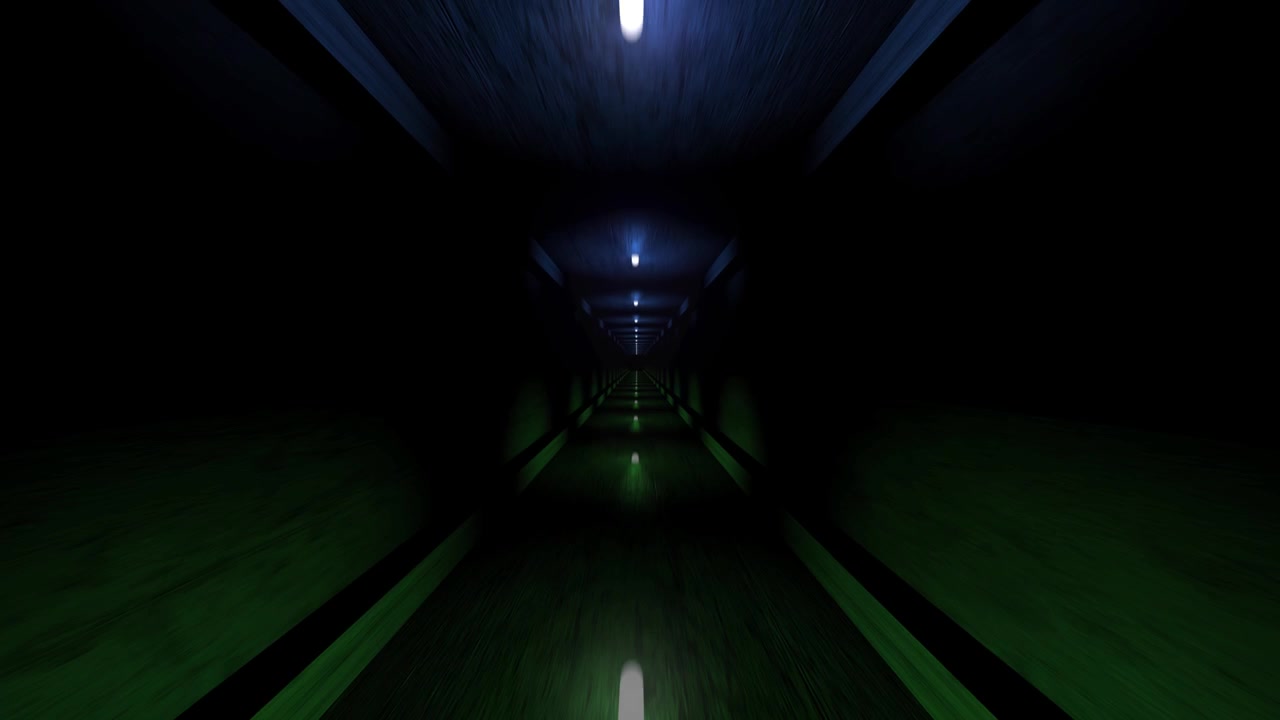 Dark Futuristic Tunnel with Glowing Lights