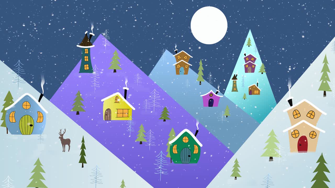 animación de la escena de la noche de navidad