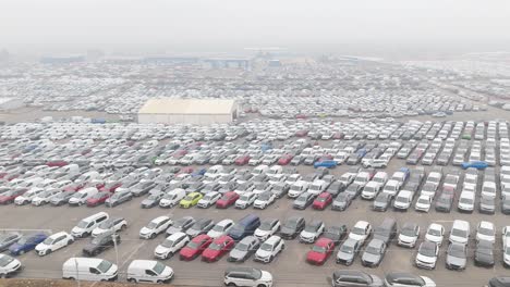 white vehicles parked in the commune of pudahuel, metropolitan region, country of chile
