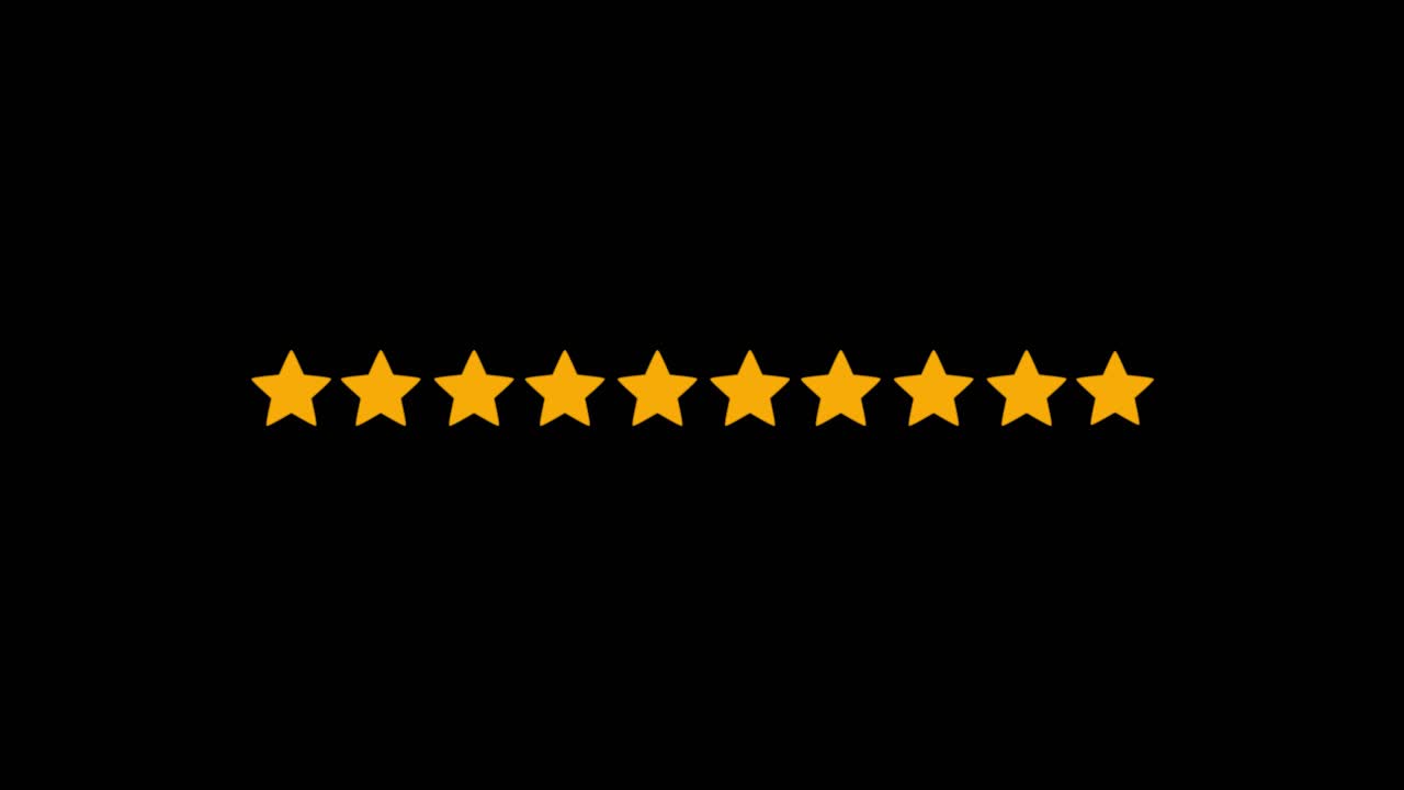 Rating ten stars customer review usability evaluation feedback motion graphics animation green