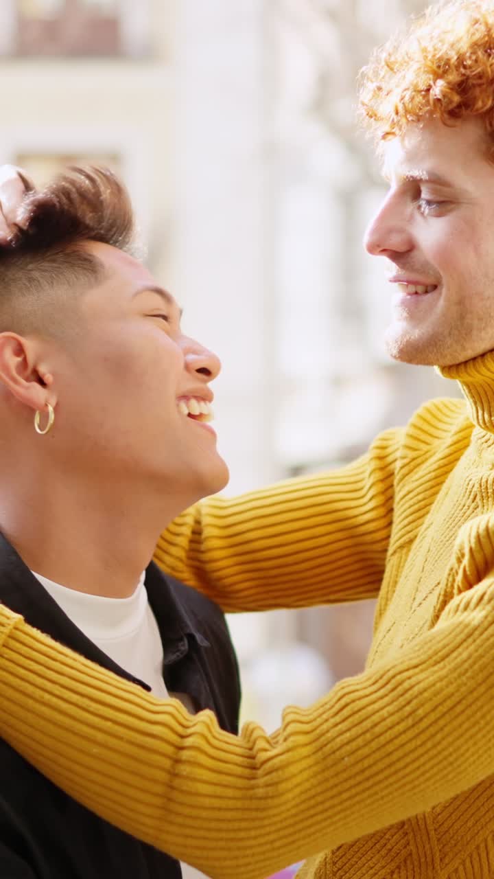 Happy Gay Couple Embracing