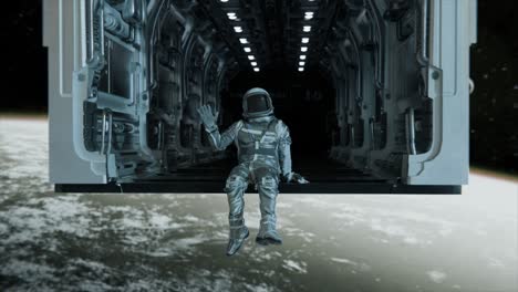 astronaut in a spaceship in space