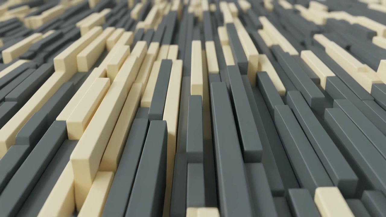 Abstract 3D Animation of Moving Grey and Beige Rectangular Bars