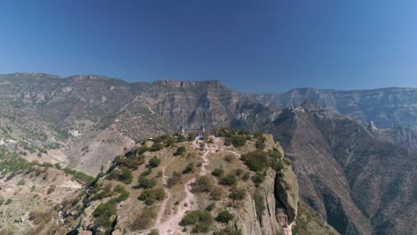 Aerial-shot-of-a-adventure-park-in-Divisadero,-Copper-Canyon-Region,-Chihuahua