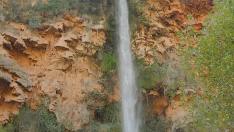 majestic water cascade of the legendary salto de la novia waterfall in navajas, castellon, spain