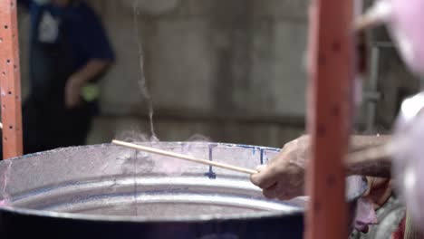 close up of making a cotton candy