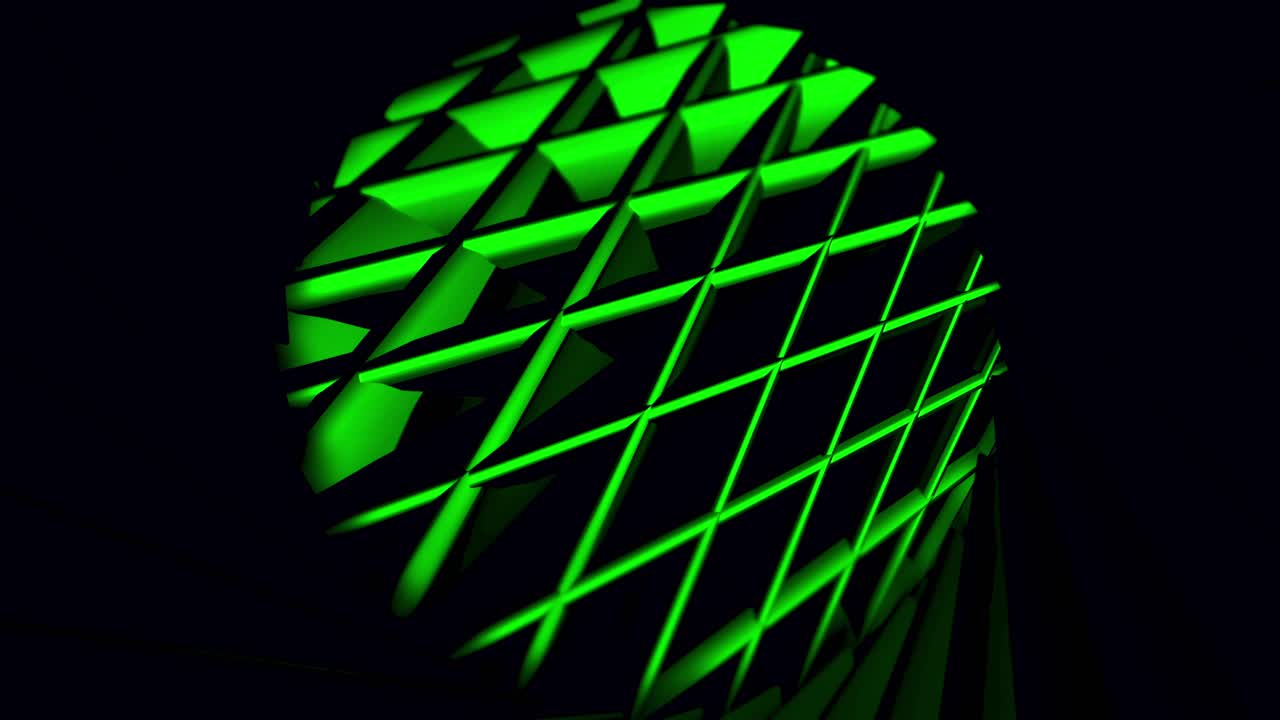 patrón geométrico 3d abstracto con líneas verdes
