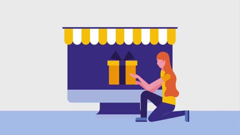 animación de compras en línea