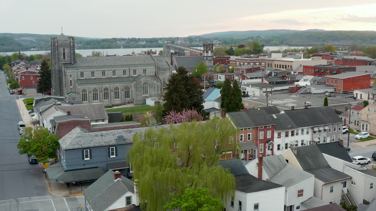 antena del distrito residencial urbano del centro de la ciudad en ee.uu.
