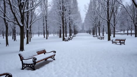 snowy park scene