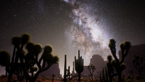 la vía láctea sobre el desierto de utah, ee.uu.