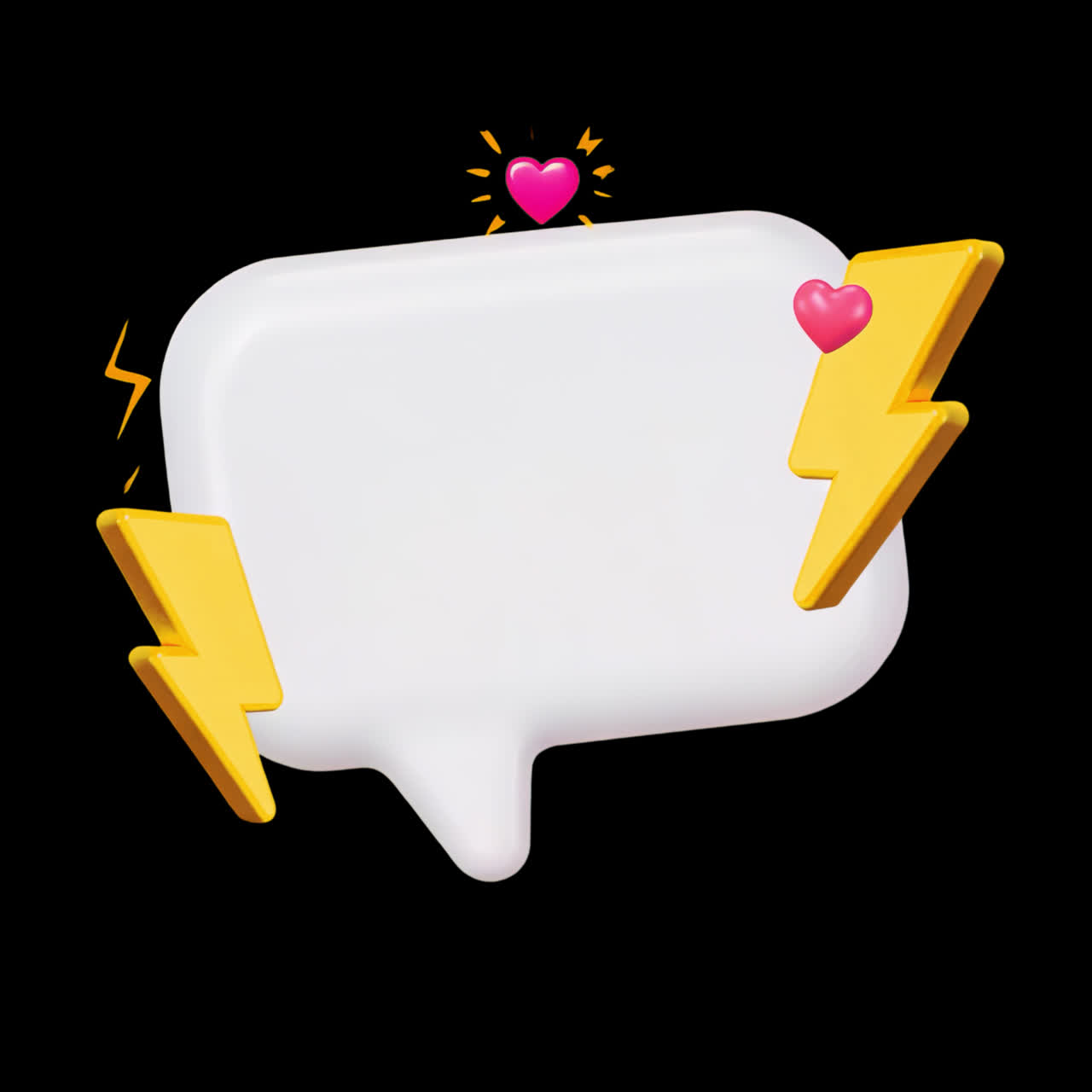 Vibrant chat bubble design animation isolated asset, transparent 4K video, alpha channel, ProRes