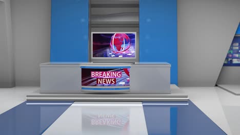 3d virtual news studio background loop