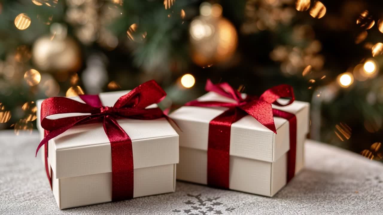 Regali di Natale sotto l'albero illuminato