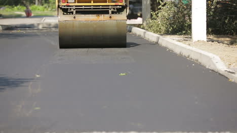 road roller on the road construction