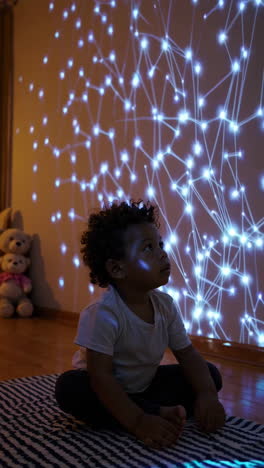 child's wonder with interactive light projection