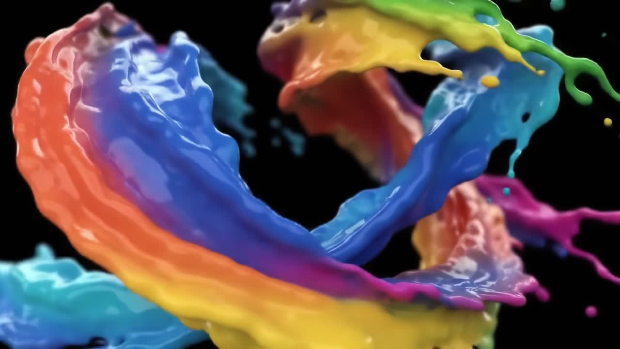 Dynamic Swirls of Colorful Paint in Motion: A Mesmerizing Visual Journey Through Vibrant Liquid Movement and Artistic Expression