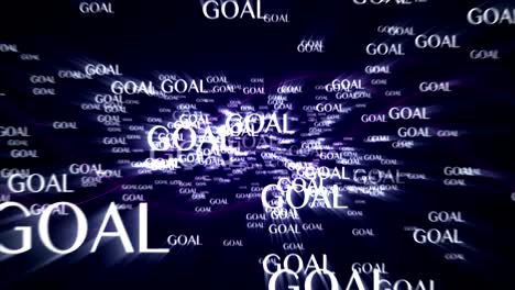 goal exploding text animation. rendering, background, loop