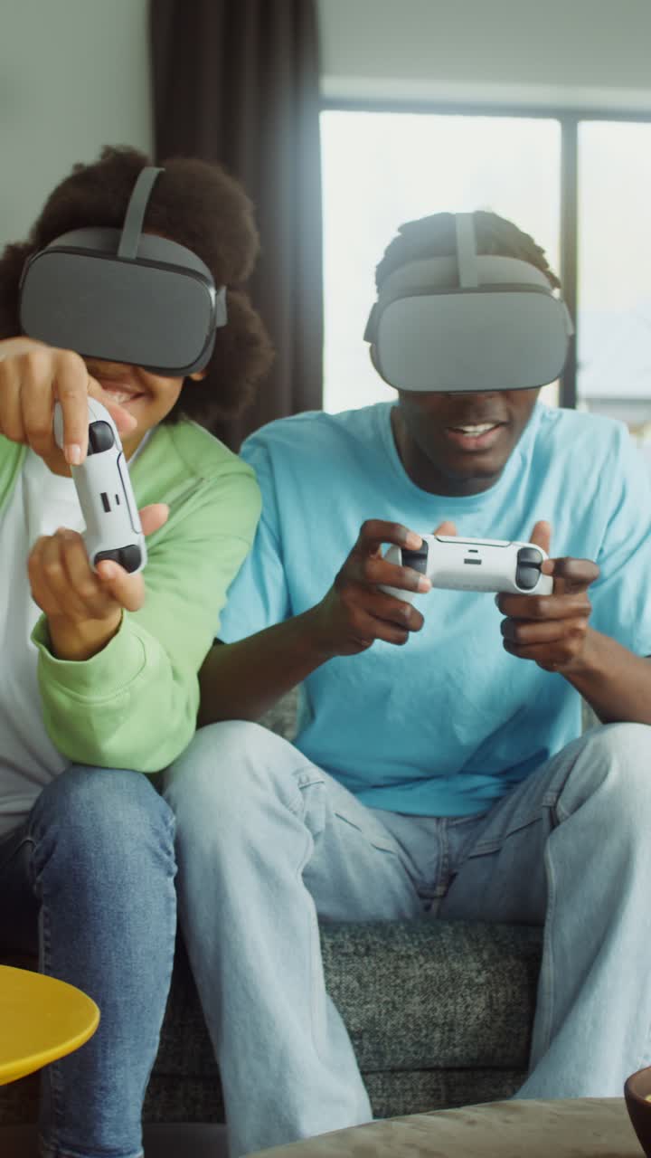 Couple Enjoying VR Gaming at Home