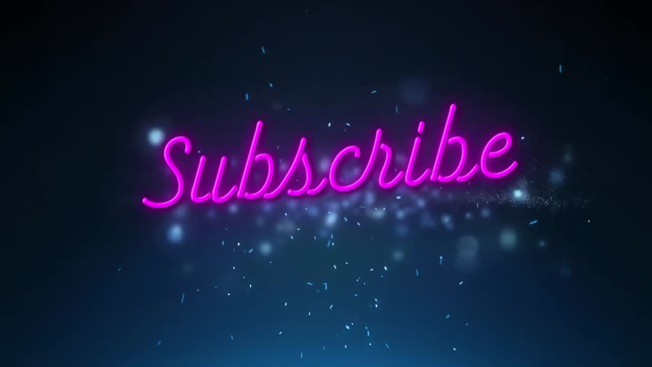 Animation of subscribe over dots blinking on navy background