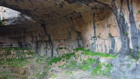 limestone cave at balaa gorge sinkhole with plunge waterfall in tannourine, batroun, lebanon