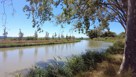 refugiándose del cálido sol del mediodía,canal du midi al sur de francia