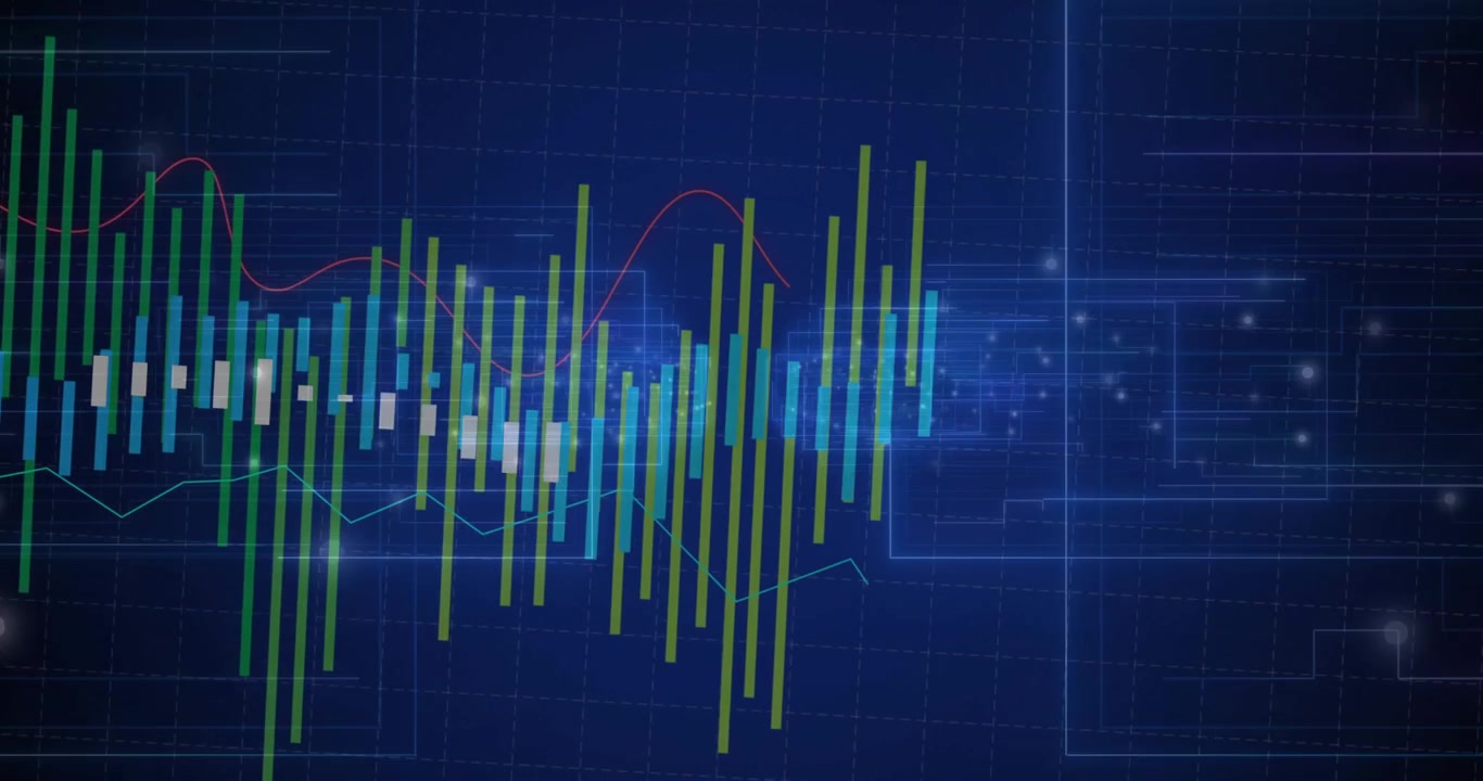 Ved start glider animeret søjlediagram indad, og oscillerende søjler visualiserer datatrends