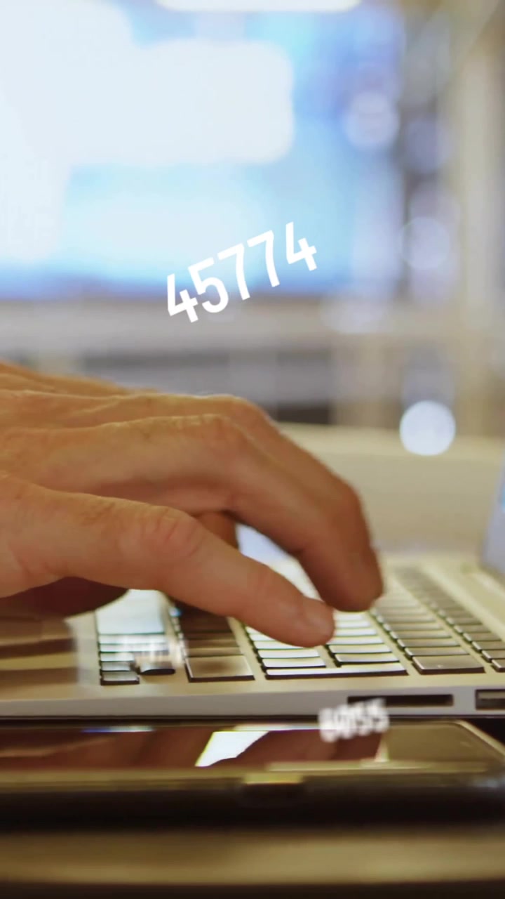 Animation of data processing over caucasian businessman using laptop in office