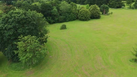 View-of-bushes,-grasses-and-trees-at-Priory-Park-in-Huntingdonshire,-England