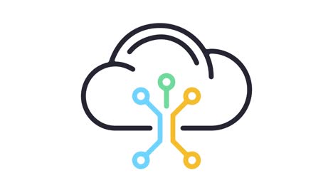 cloud security & compliance line icon animation with alpha