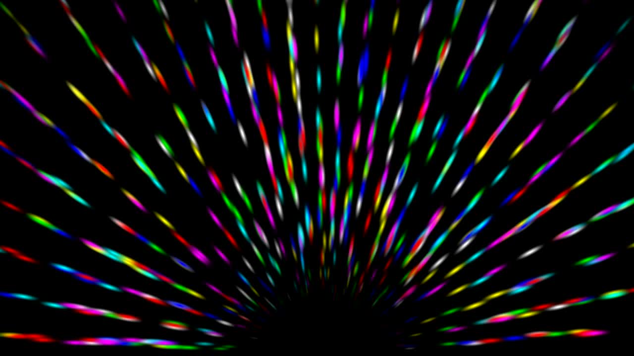 rayas de luz coloridas gráficos de movimiento con fondo nocturno
