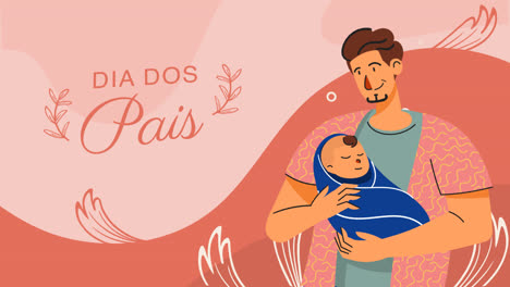 motion graphic of flat dia dos pais background