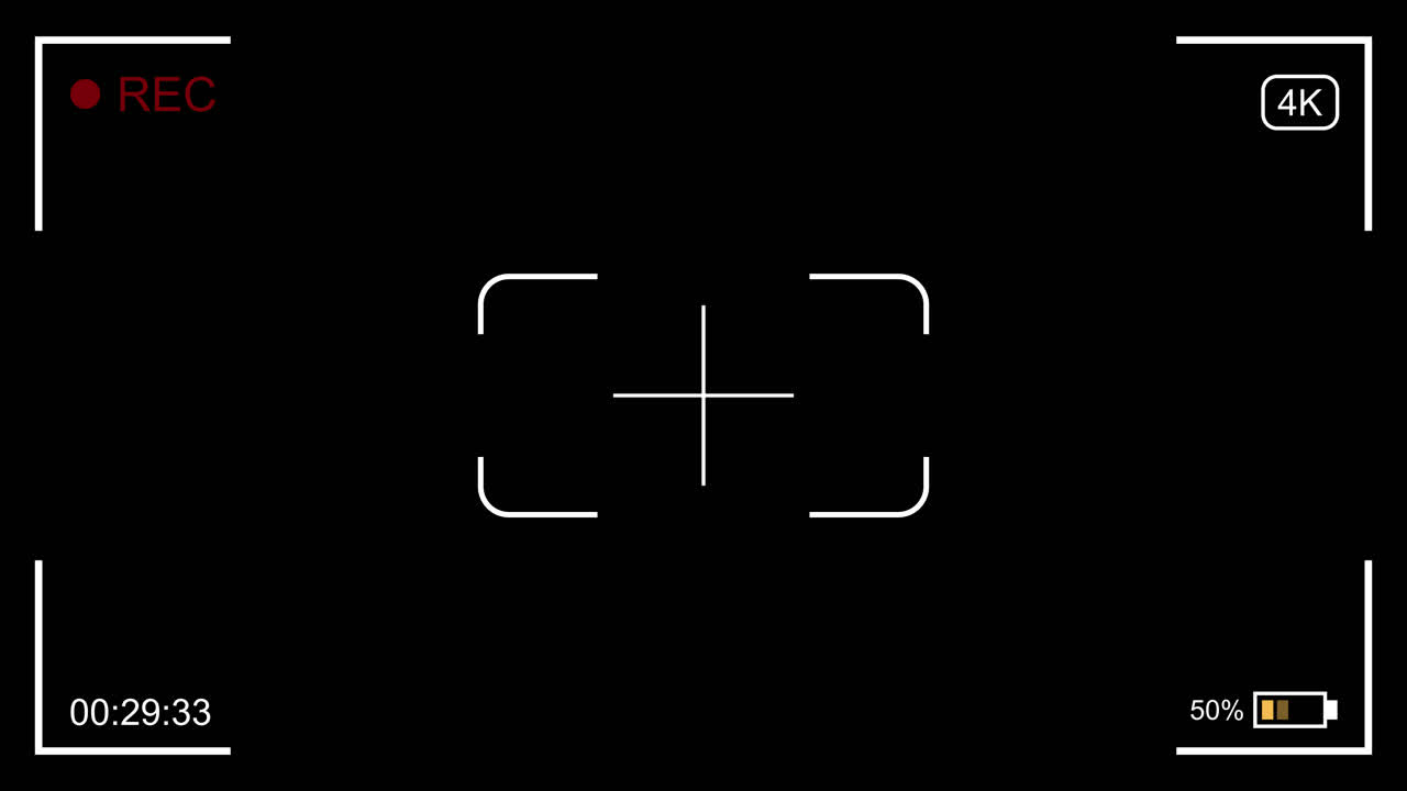 Camera Viewfinder Recording Interface Overlay on Black Background