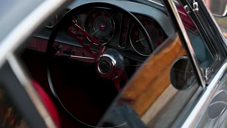 looking inside an old volvo near kings cross and st pancreas station, london, united kingdom