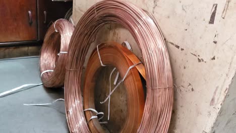 copper cable manufacturing close-up