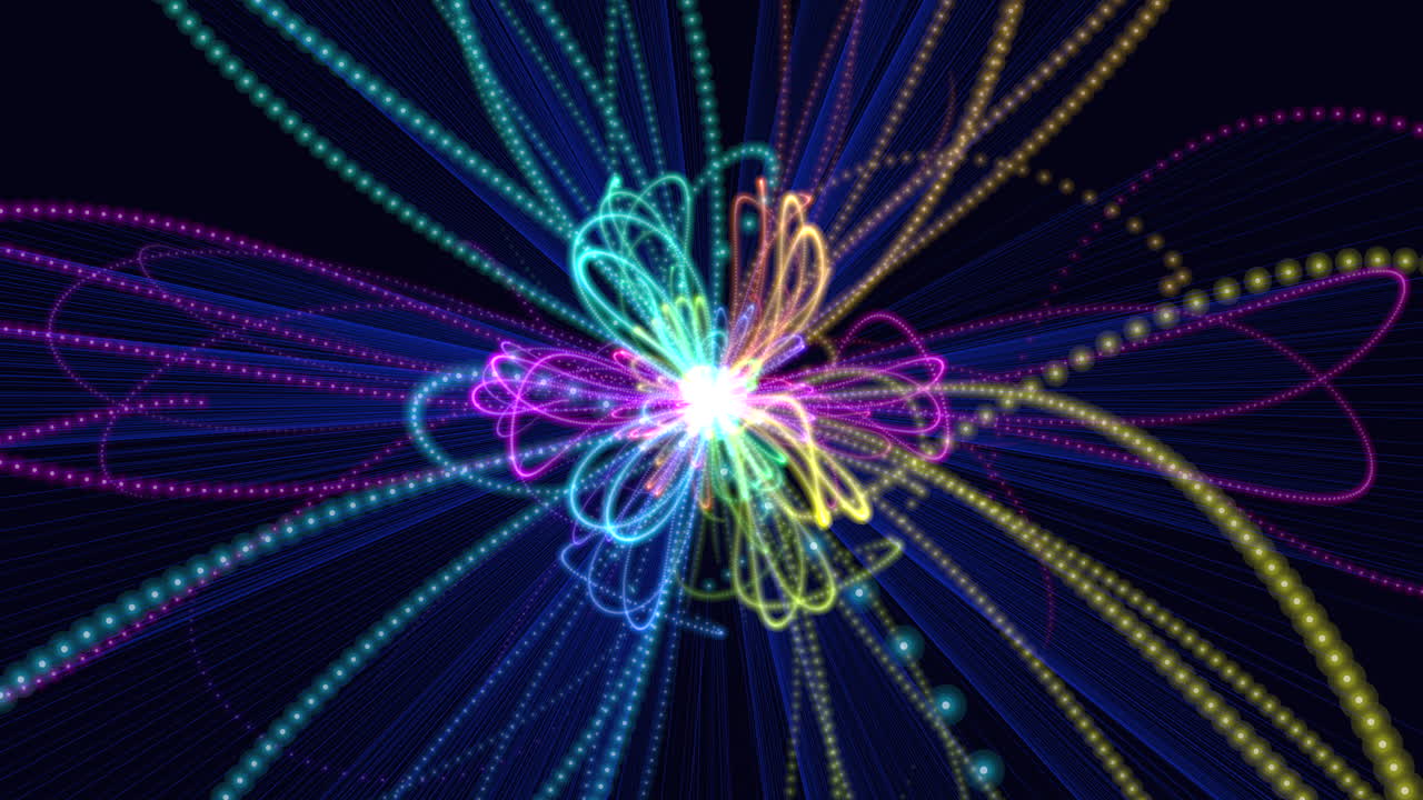 다채로운 선과 모양으로 활기차고 역동적인 회전 패턴