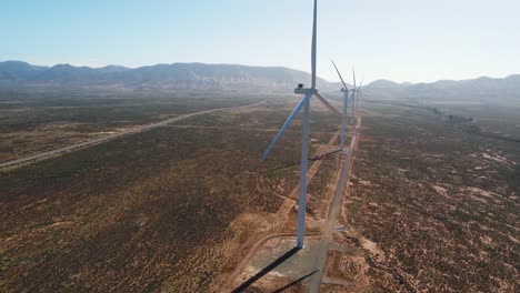 Aerial-drone-shot-of-wind-solar-energy-renewables-power-plant-wind-turbine-Port-Augusta-outback-farm-travel-tourism-climate-change-Adelaide-South-Australia-4K