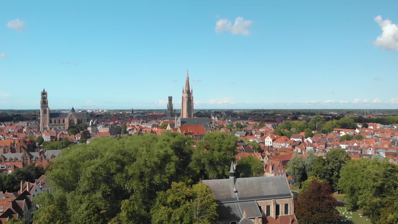 Vista aérea de Brujas, Bélgica