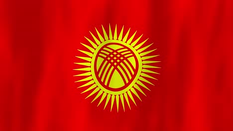 kyrgyzstan flag country animation 3d symbol design waving in wind movement national patriotism world culture emblem banner republic central asia red yellow star