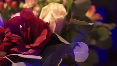 beautiful bouquet of roses and amaryllis