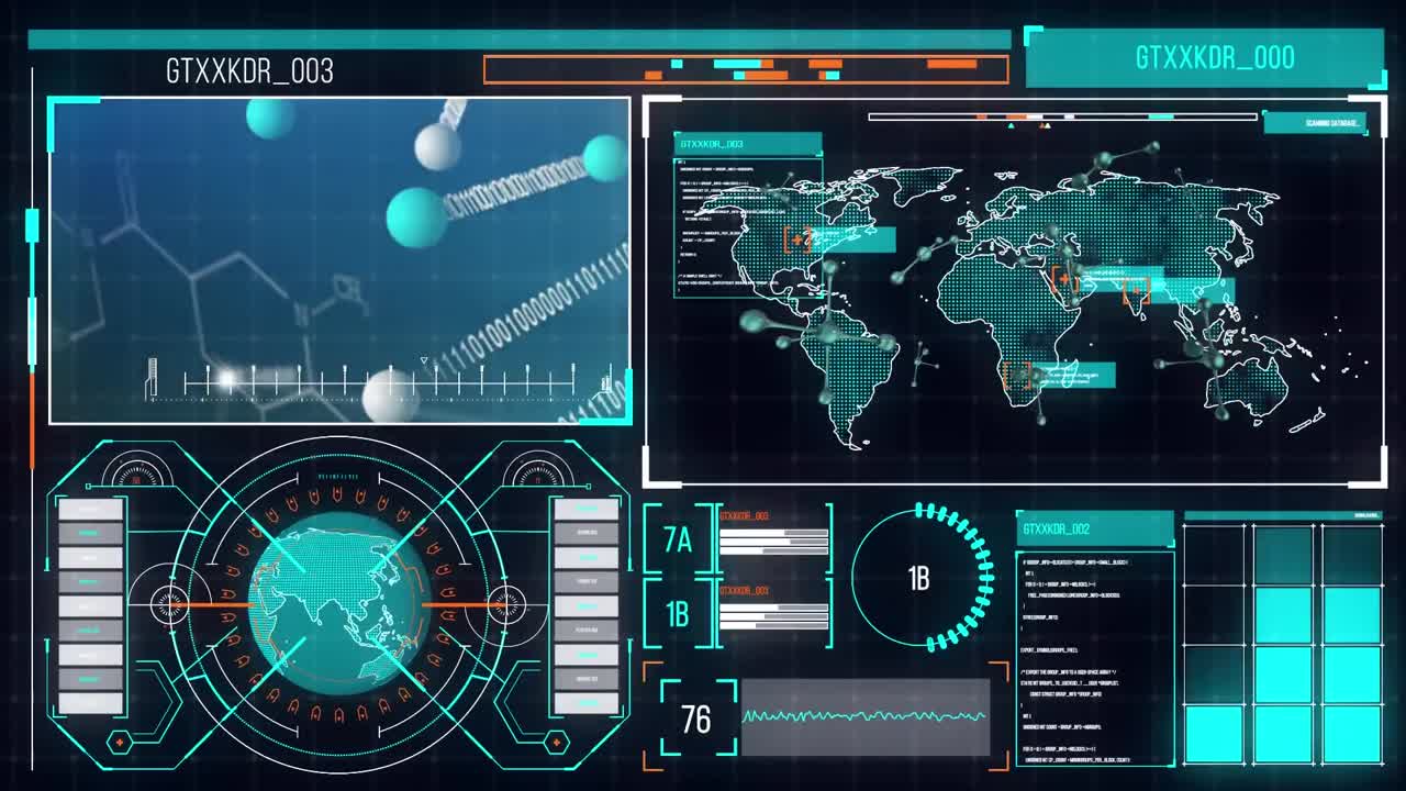 검은 배경에 대한 디지털 인터페이스