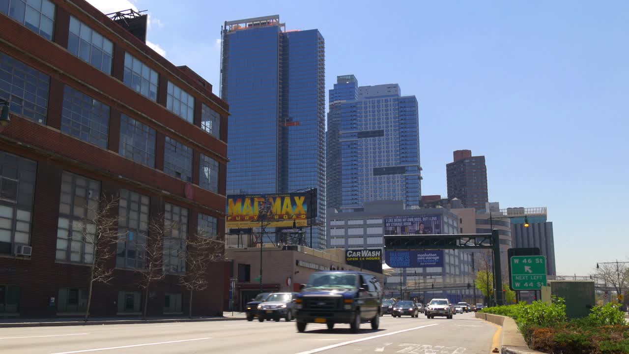 뉴욕시의 여름날 12번가 교통 로드뷰 4k