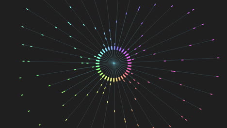 Radiant circle colorful lines emanating from center