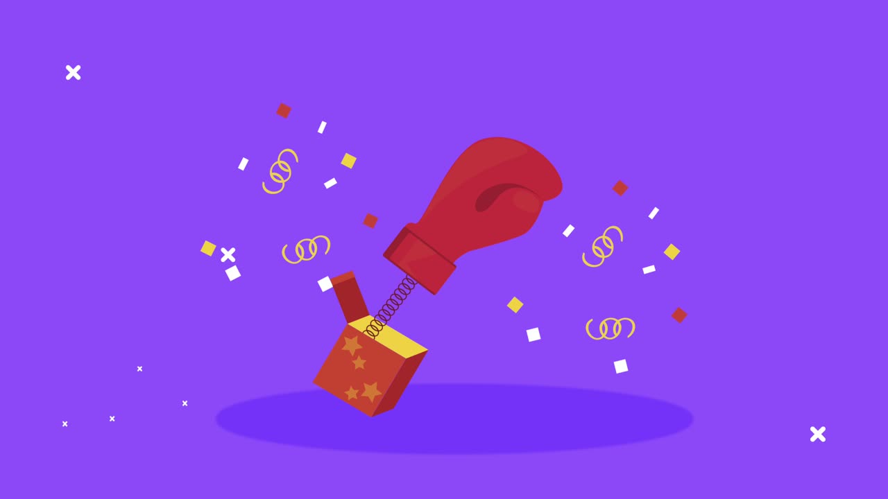 caja sorpresa de broma con guantes de boxeo y salto