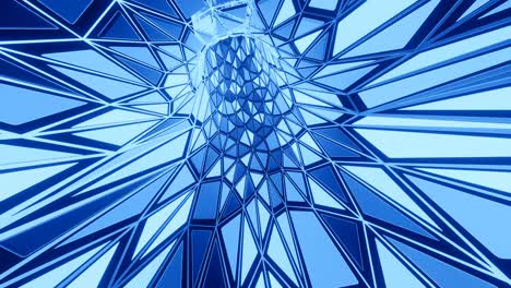 hypnotic endless rotating tunnel with pattern of square neon lights. abstract seamless warp tunnel animation. 3d blue sci-fi vj loop motion graphics background, flight through the luminous corridor