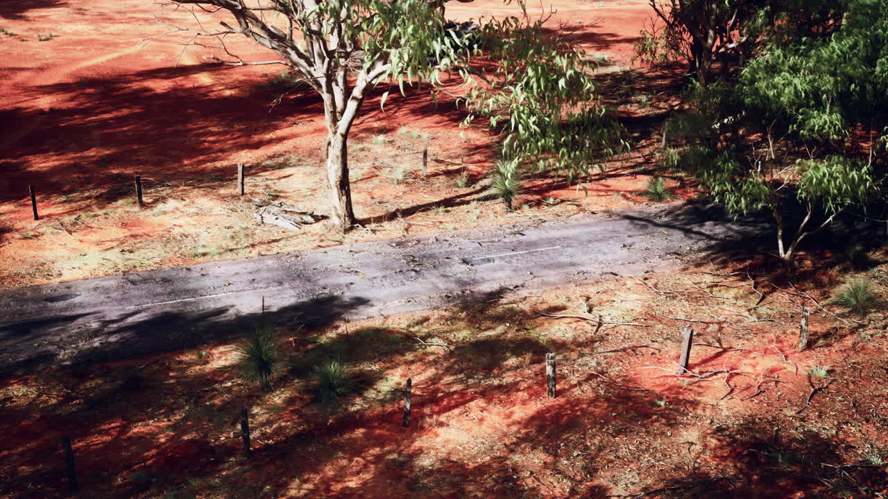 camino solitario en el interior de australia